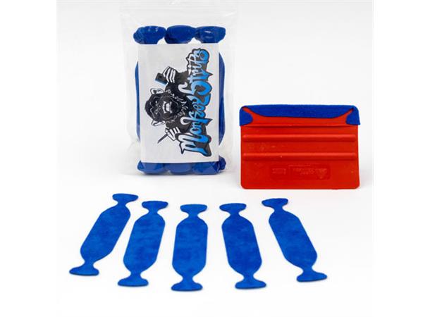 Monkey Strips Cornergame Blå – 30pk Selvklebende Filt for 10cm Skraper | Folie Verktøy for Bilfolie